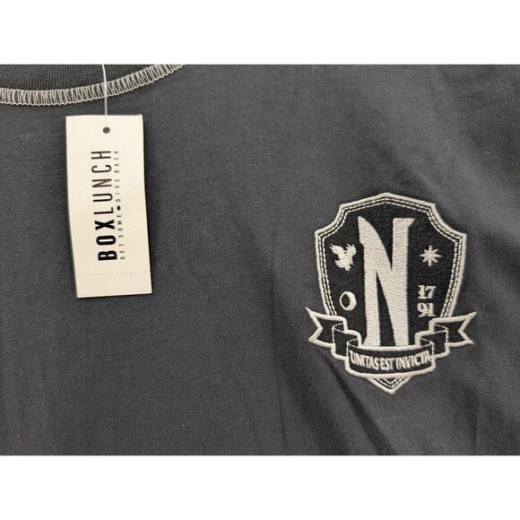 NWT BoxLunch Wednesday Nevermore Academy Ombré Long Sleeve T-Shirt in 2X - Picture 5 of 9